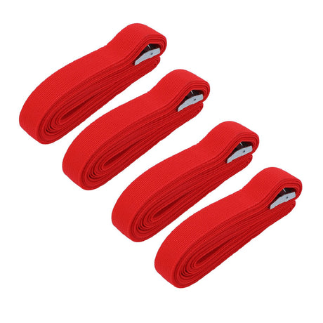 Set of 4 red heavy duty adjustable polyester luggage straps with buckles, image 11