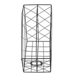 Desk Magazine Holder Simple Geometry Metal Space Saving Desk Magazine File Organizer for Document Folder 2 Compartments Black