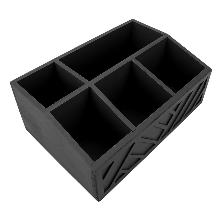 Tea Bag Organizer Multifunctional Wooden Divided Tea Bag Holder for Coffee Capsules Paper Cups Black
