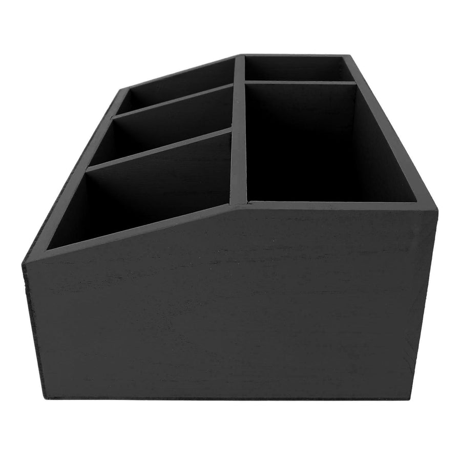 Tea Bag Organizer Multifunctional Wooden Divided Tea Bag Holder for Coffee Capsules Paper Cups Black