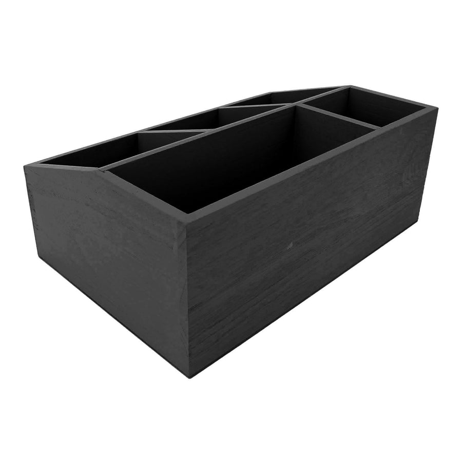 Tea Bag Organizer Multifunctional Wooden Divided Tea Bag Holder for Coffee Capsules Paper Cups Black