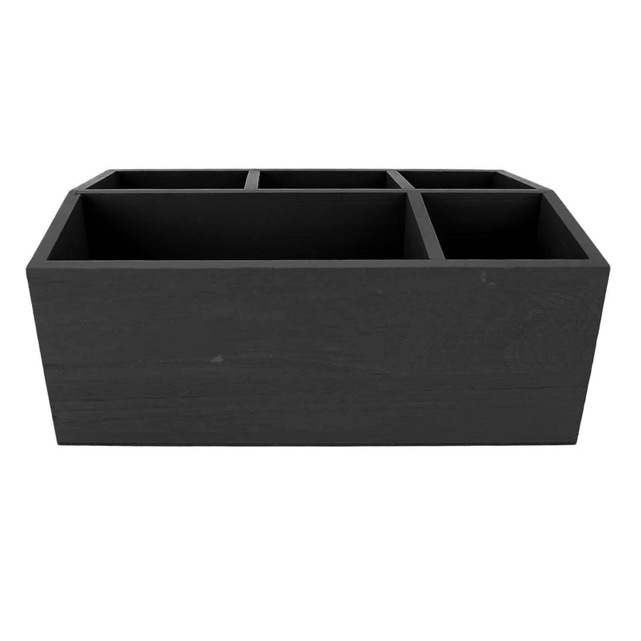 Tea Bag Organizer Multifunctional Wooden Divided Tea Bag Holder for Coffee Capsules Paper Cups Black