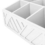 Tea Bag Organizer Multifunctional Wooden Divided Tea Bag Holder for Coffee Capsules Paper Cups White