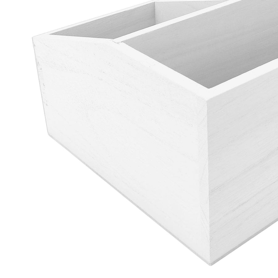 Tea Bag Organizer Multifunctional Wooden Divided Tea Bag Holder for Coffee Capsules Paper Cups White