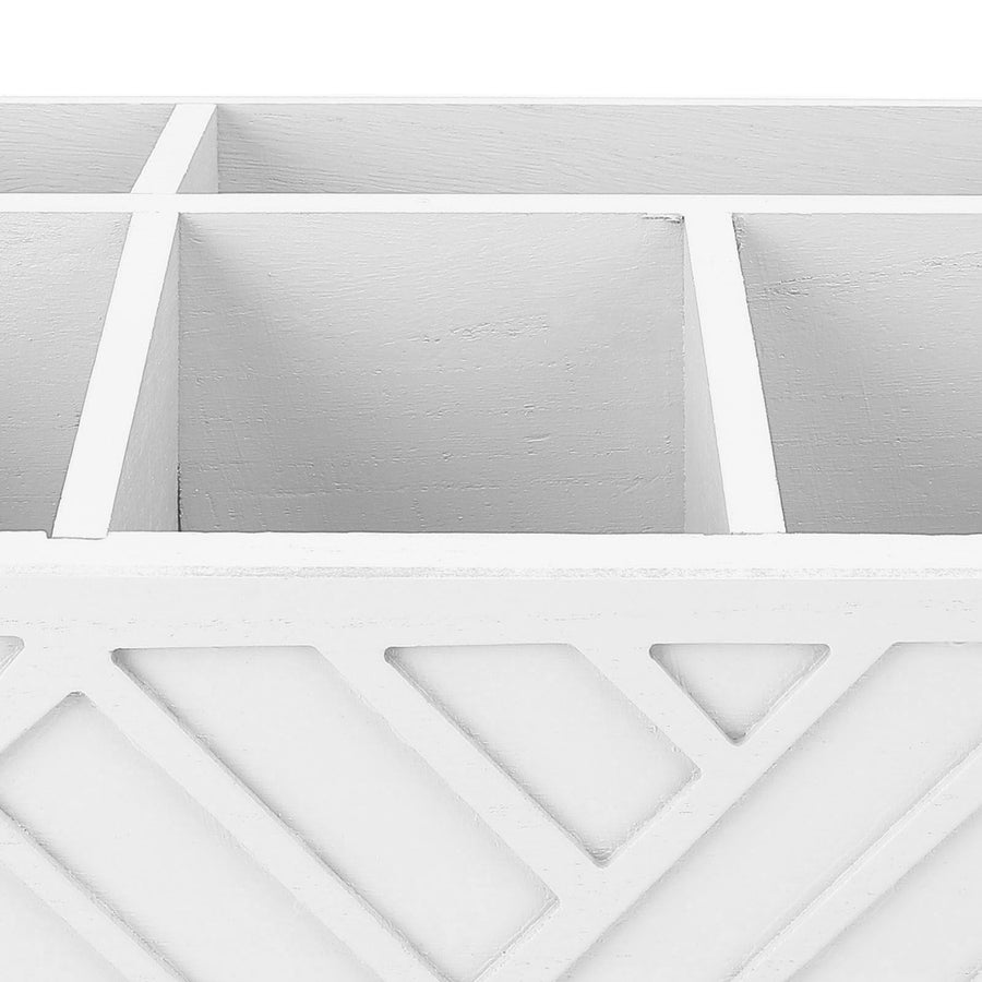 Tea Bag Organizer Multifunctional Wooden Divided Tea Bag Holder for Coffee Capsules Paper Cups White