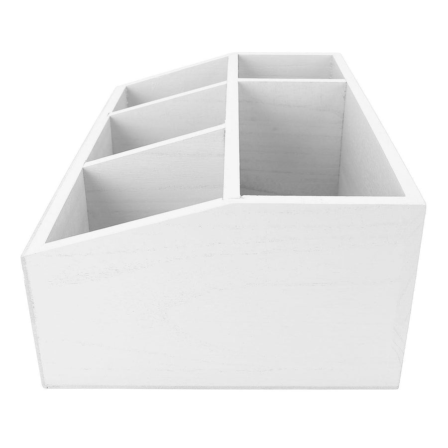 Tea Bag Organizer Multifunctional Wooden Divided Tea Bag Holder for Coffee Capsules Paper Cups White