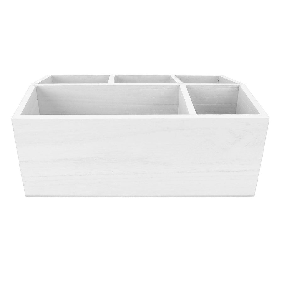 Tea Bag Organizer Multifunctional Wooden Divided Tea Bag Holder for Coffee Capsules Paper Cups White