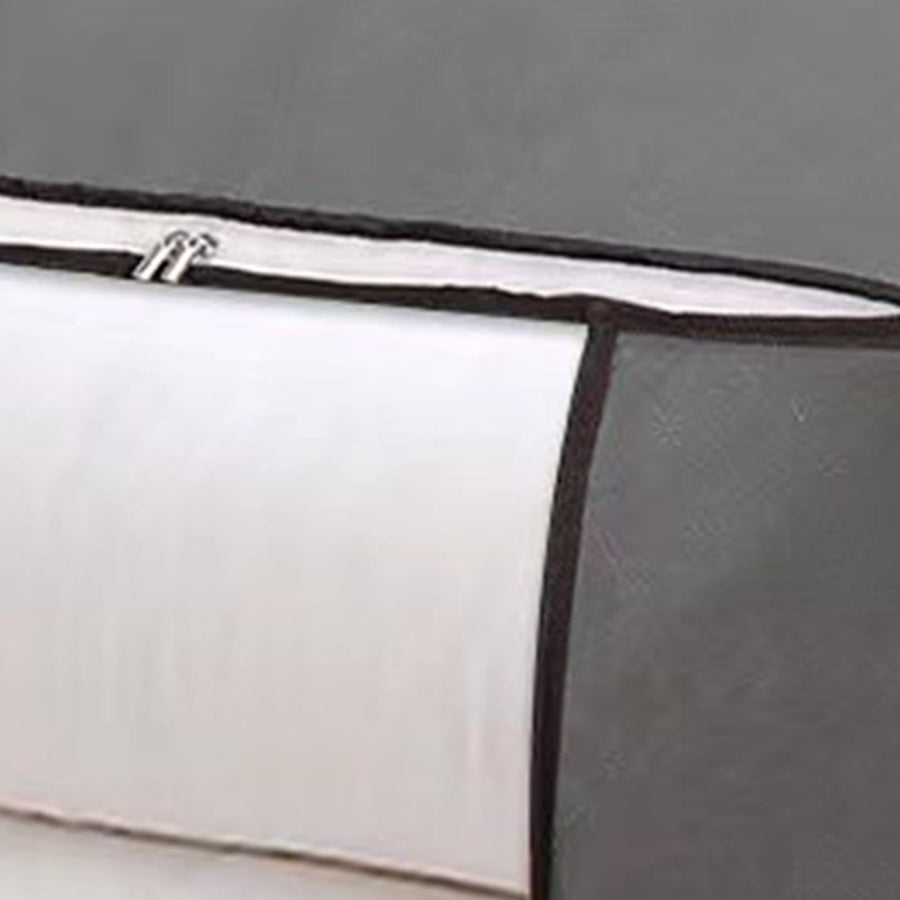 Clothes Storage Bags Fabric Foldable Blanket Storage Container Closet Organizer with Clear Window Reinforced Handle for Clothing Bedding 4PCS Gray