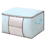 Clothes Storage Bags Fabric Foldable Blanket Storage Container Closet Organizer with Clear Window Reinforced Handle for Clothing Bedding 8PCS Sky Blue