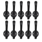 10 Set Coat Hooks Metal Water Proof Heavy Duty Wall Hook for Entryway Bedrooms Bathrooms Kitchens Black