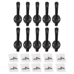 10 Set Coat Hooks Metal Water Proof Heavy Duty Wall Hook for Entryway Bedrooms Bathrooms Kitchens Black