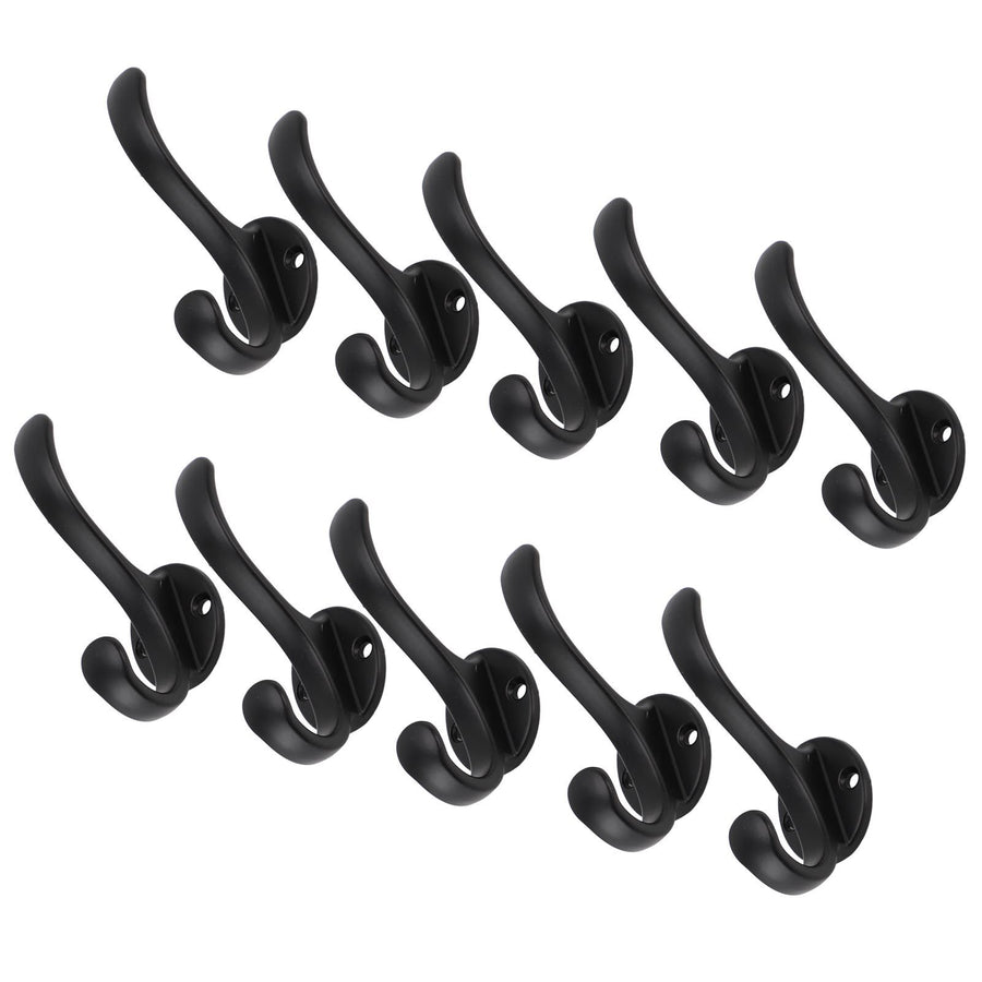 10 Set Coat Hooks Metal Water Proof Heavy Duty Wall Hook for Entryway Bedrooms Bathrooms Kitchens Black