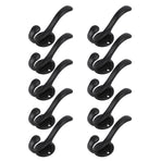 10 Set Coat Hooks Metal Water Proof Heavy Duty Wall Hook for Entryway Bedrooms Bathrooms Kitchens Black
