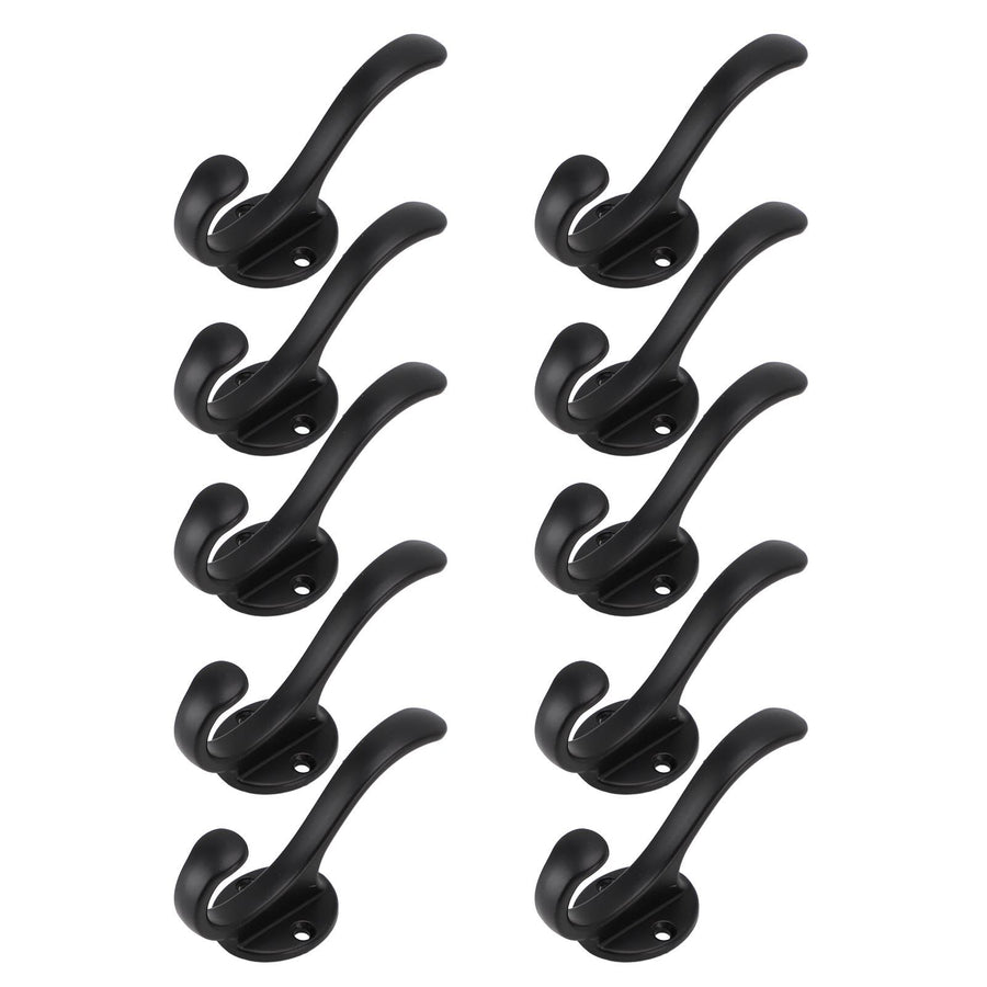 10 Set Coat Hooks Metal Water Proof Heavy Duty Wall Hook for Entryway Bedrooms Bathrooms Kitchens Black