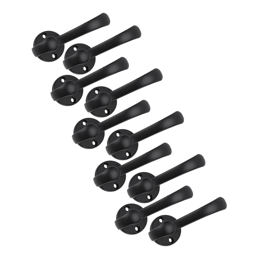 10 Set Coat Hooks Metal Water Proof Heavy Duty Wall Hook for Entryway Bedrooms Bathrooms Kitchens Black
