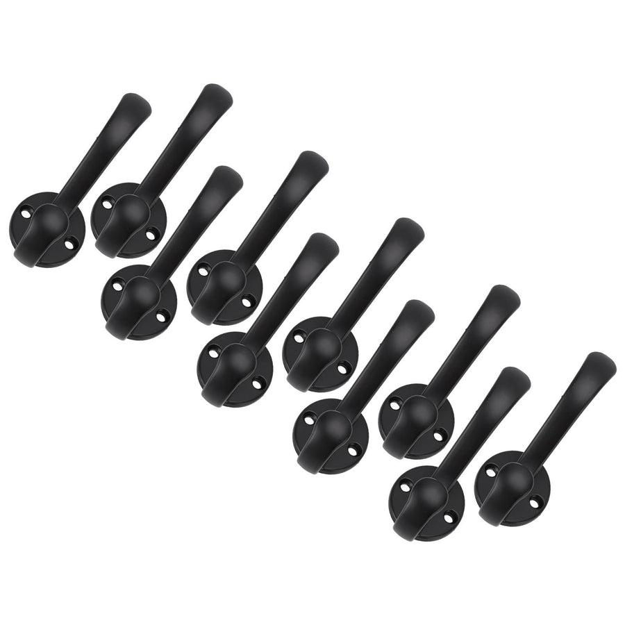 10 Set Coat Hooks Metal Water Proof Heavy Duty Wall Hook for Entryway Bedrooms Bathrooms Kitchens Black