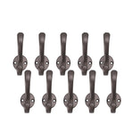 10 Set Coat Hooks Metal Water Proof Heavy Duty Wall Hook for Entryway Bedrooms Bathrooms Kitchens Grey