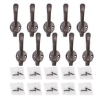 10 Set Coat Hooks Metal Water Proof Heavy Duty Wall Hook for Entryway Bedrooms Bathrooms Kitchens Grey