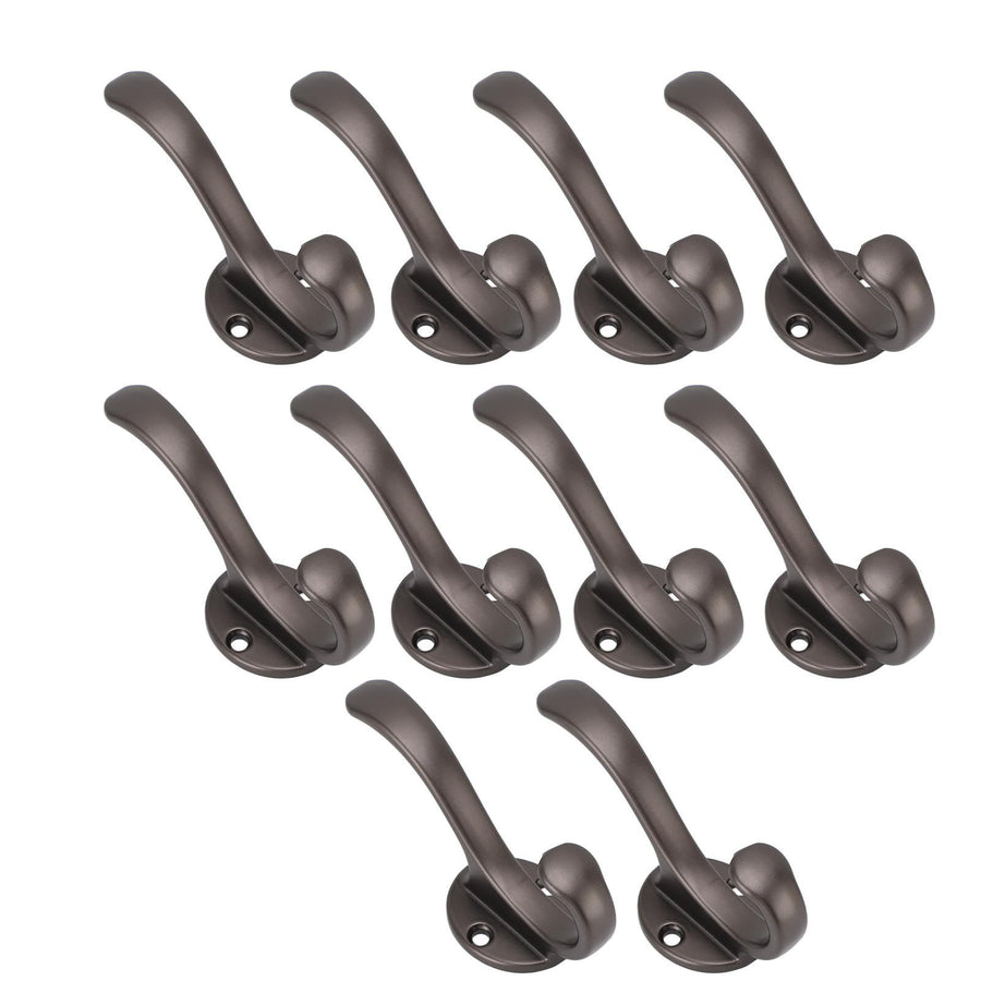 10 Set Coat Hooks Metal Water Proof Heavy Duty Wall Hook for Entryway Bedrooms Bathrooms Kitchens Grey