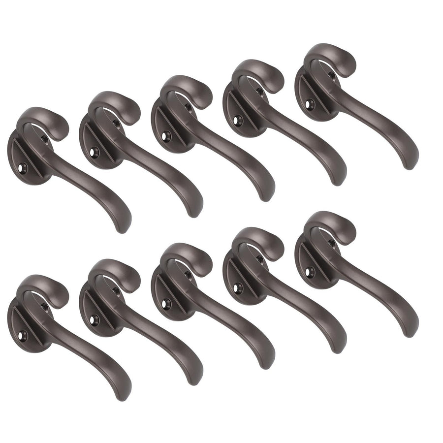 10 Set Coat Hooks Metal Water Proof Heavy Duty Wall Hook for Entryway Bedrooms Bathrooms Kitchens Grey