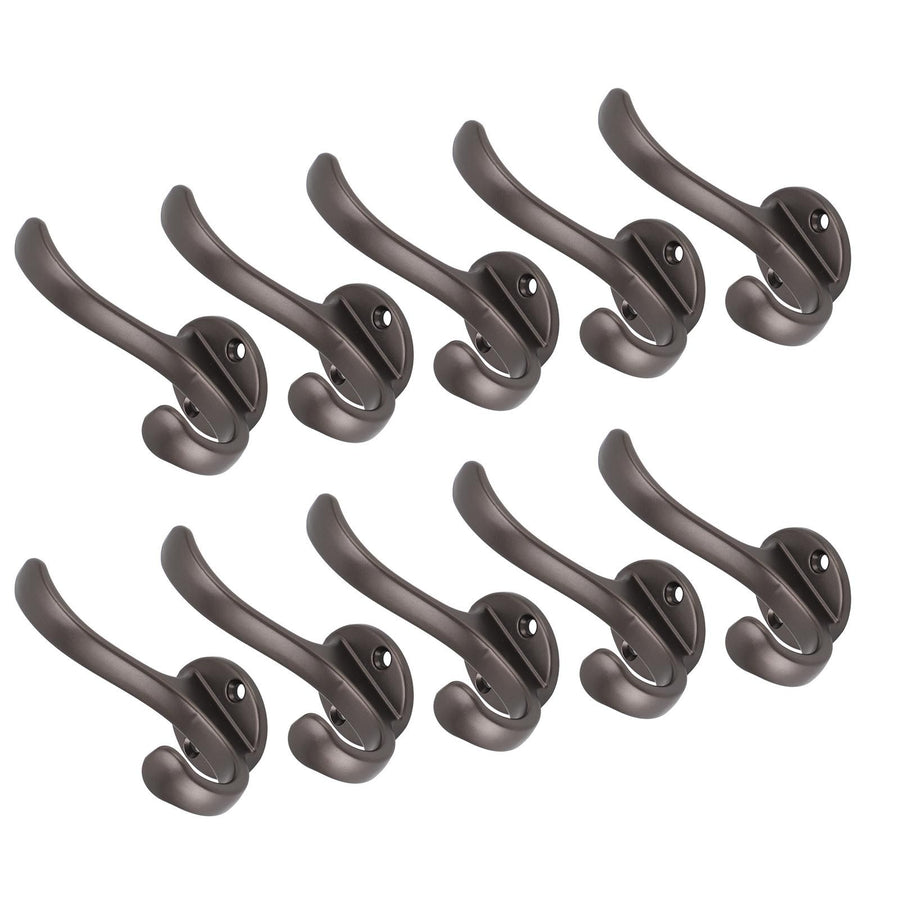 10 Set Coat Hooks Metal Water Proof Heavy Duty Wall Hook for Entryway Bedrooms Bathrooms Kitchens Grey