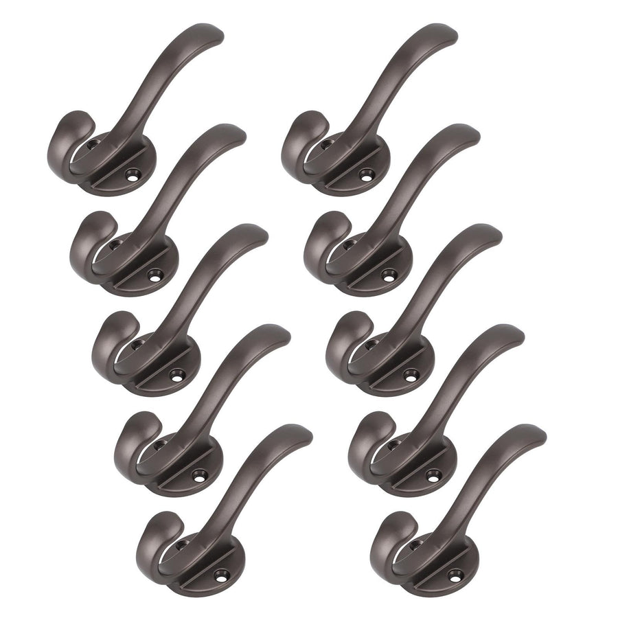 10 Set Coat Hooks Metal Water Proof Heavy Duty Wall Hook for Entryway Bedrooms Bathrooms Kitchens Grey