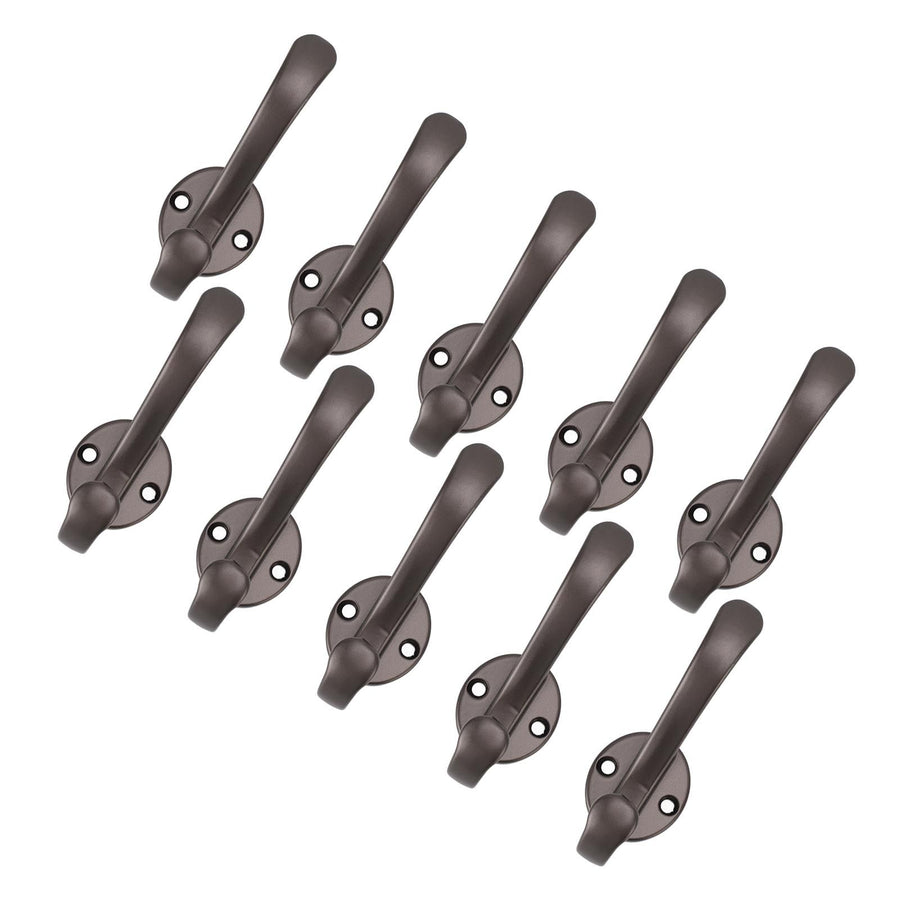 10 Set Coat Hooks Metal Water Proof Heavy Duty Wall Hook for Entryway Bedrooms Bathrooms Kitchens Grey