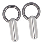 2PCS Portable Capsules Case Stainless Steel Airtight Keychain Capsule Container Outdoor Storage Organizer Bottle for Hiking Travel Silver