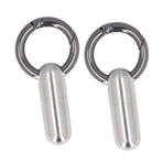 2PCS Portable Capsules Case Stainless Steel Airtight Keychain Capsule Container Outdoor Storage Organizer Bottle for Hiking Travel Silver