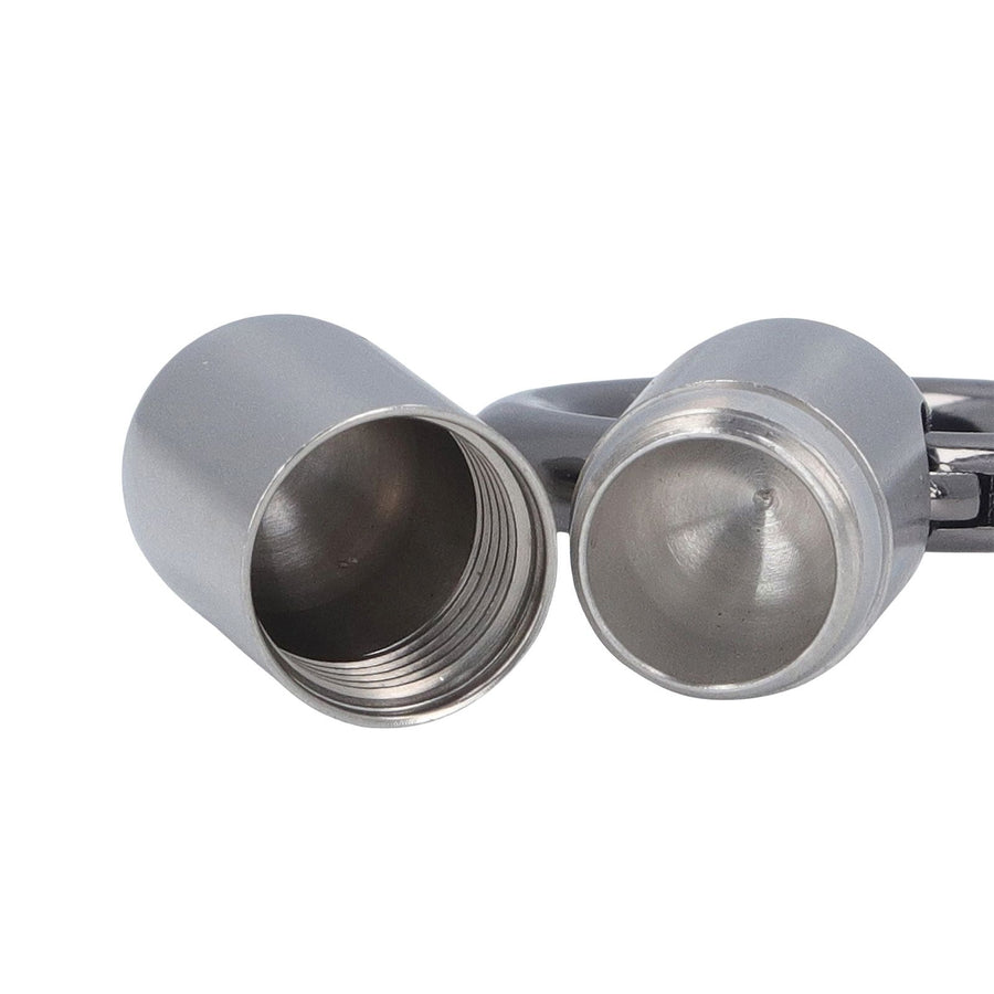 2PCS Portable Capsules Case Stainless Steel Airtight Keychain Capsule Container Outdoor Storage Organizer Bottle for Hiking Travel Silver