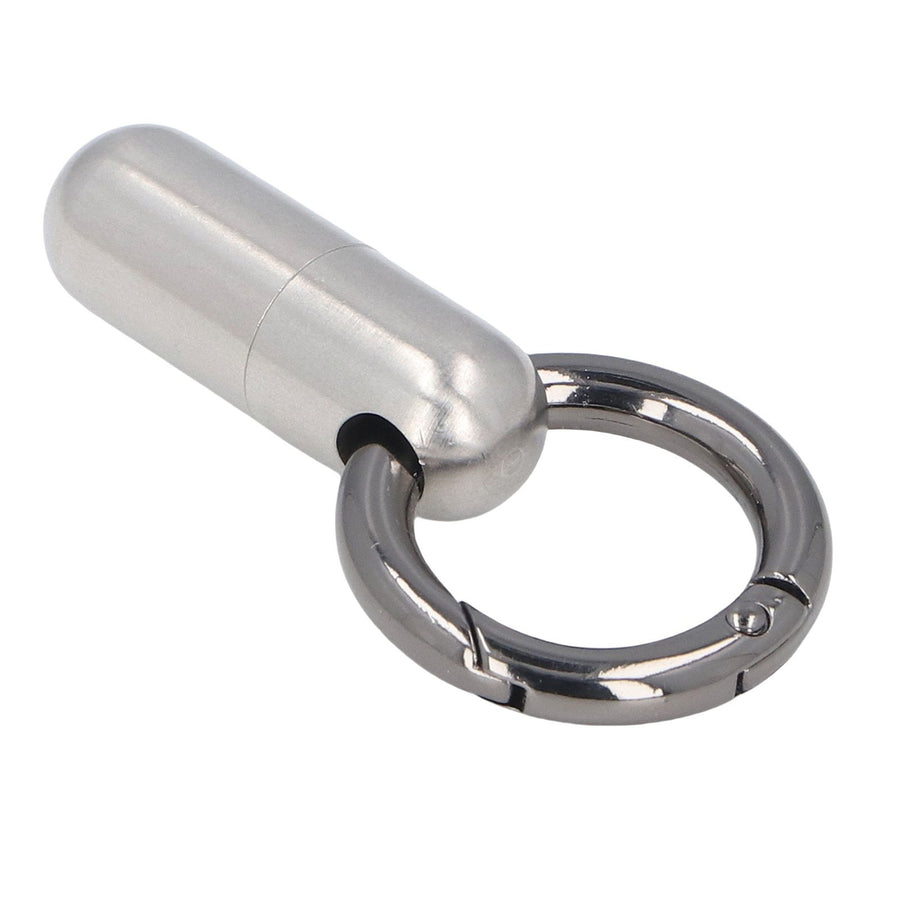 2PCS Portable Capsules Case Stainless Steel Airtight Keychain Capsule Container Outdoor Storage Organizer Bottle for Hiking Travel Silver