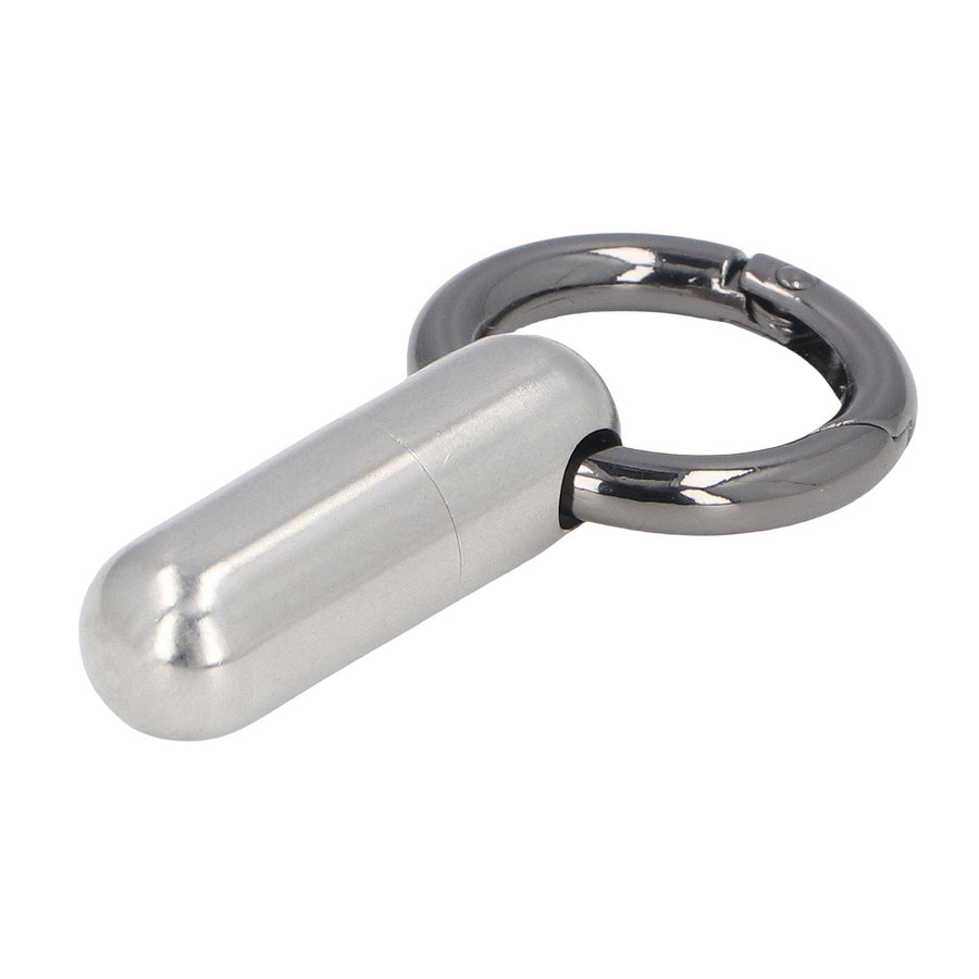 2PCS Portable Capsules Case Stainless Steel Airtight Keychain Capsule Container Outdoor Storage Organizer Bottle for Hiking Travel Silver