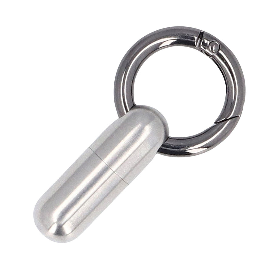 2PCS Portable Capsules Case Stainless Steel Airtight Keychain Capsule Container Outdoor Storage Organizer Bottle for Hiking Travel Silver