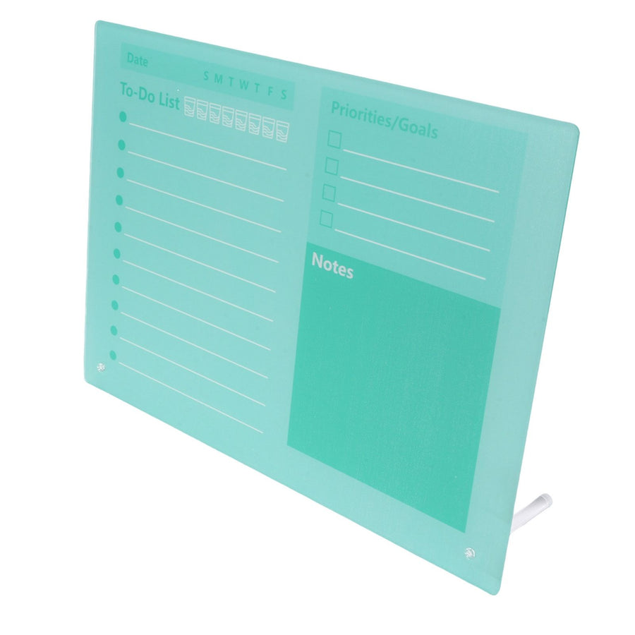 Dry Erase Planner Board Acrylic Desktop Calendar To Do List Schedule Board with Stand for Office Home School Green 40x30cm/15.7x11.8in