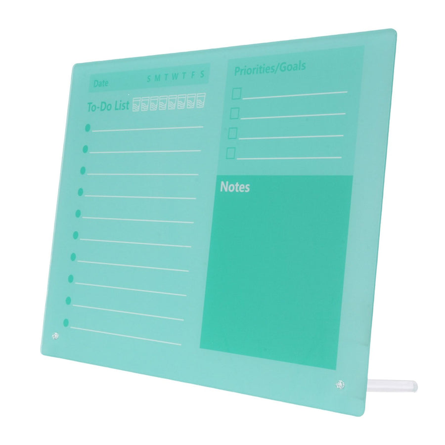 Dry Erase Planner Board Acrylic Desktop Calendar To Do List Schedule Board with Stand for Office Home School Green 40x30cm/15.7x11.8in