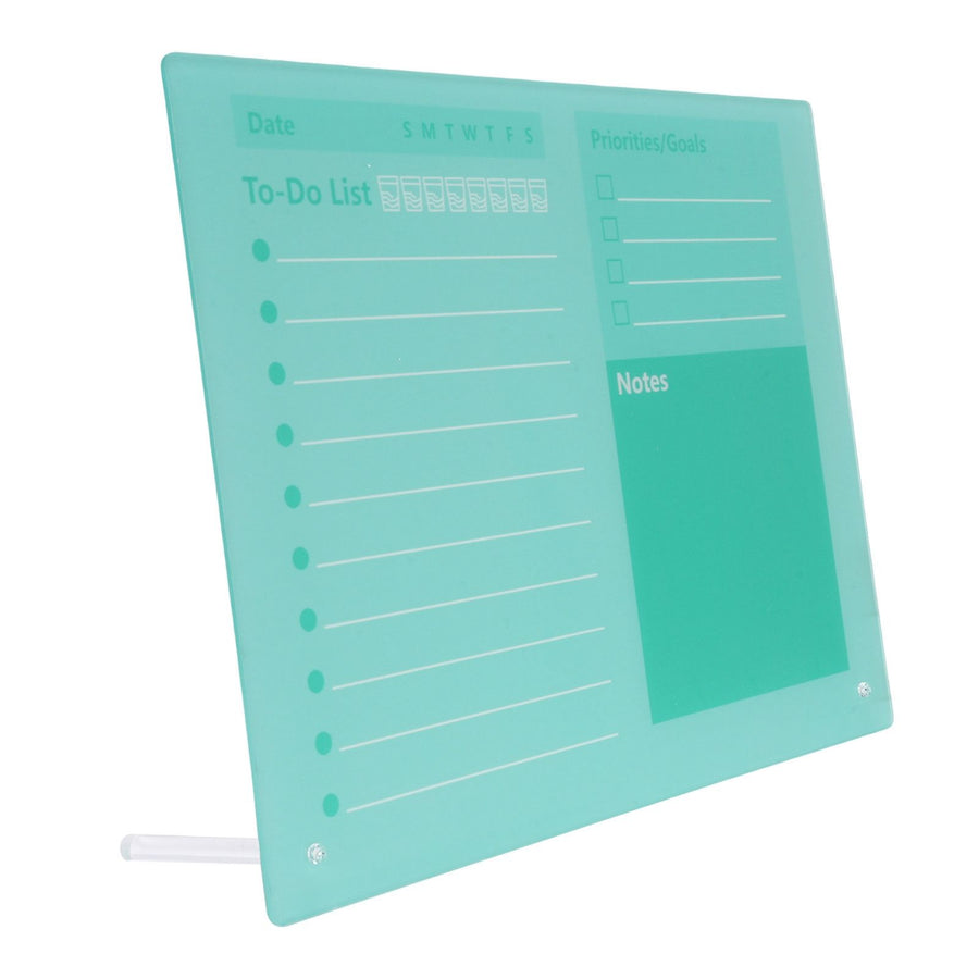 Dry Erase Planner Board Acrylic Desktop Calendar To Do List Schedule Board with Stand for Office Home School Green 40x30cm/15.7x11.8in