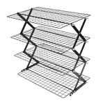 Kitchen Countertop Storage Rack Foldable Stainless Steel Space Saving Shelf for Drying Food Seasoning 4 Tier