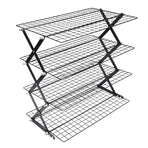 Kitchen Countertop Storage Rack Foldable Stainless Steel Space Saving Shelf for Drying Food Seasoning 4 Tier