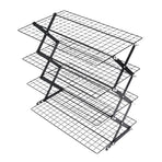 Kitchen Countertop Storage Rack Foldable Stainless Steel Space Saving Shelf for Drying Food Seasoning 4 Tier