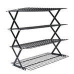 Kitchen Countertop Storage Rack Foldable Stainless Steel Space Saving Shelf for Drying Food Seasoning 4 Tier