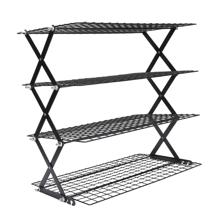 Kitchen Countertop Storage Rack Foldable Stainless Steel Space Saving Shelf for Drying Food Seasoning 4 Tier