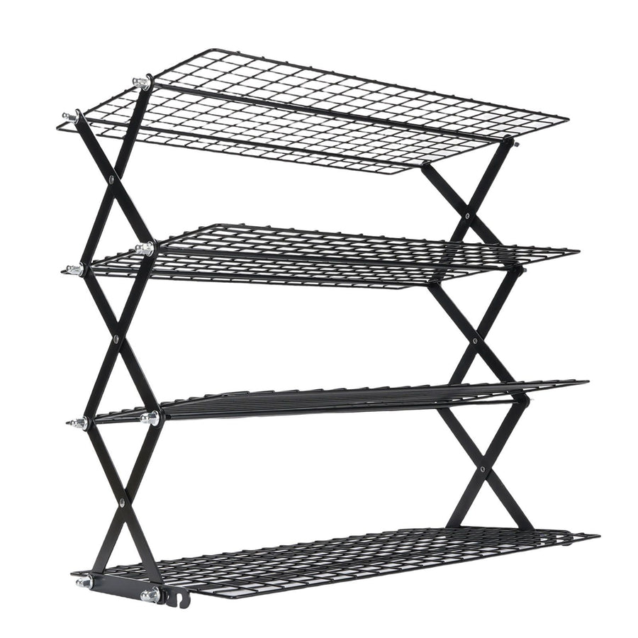 Kitchen Countertop Storage Rack Foldable Stainless Steel Space Saving Shelf for Drying Food Seasoning 4 Tier