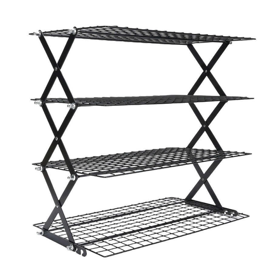 Kitchen Countertop Storage Rack Foldable Stainless Steel Space Saving Shelf for Drying Food Seasoning 4 Tier