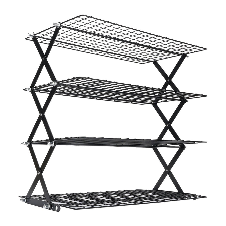 Kitchen Countertop Storage Rack Foldable Stainless Steel Space Saving Shelf for Drying Food Seasoning 4 Tier
