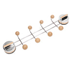 Suction Cup Coat Hook Dual Rows Hooks Wall Mount Hook Rack for Entryway Bathroom Kitchen