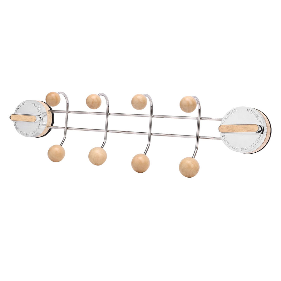Suction Cup Coat Hook Dual Rows Hooks Wall Mount Hook Rack for Entryway Bathroom Kitchen