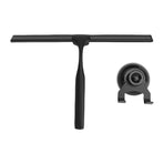 Stainless Steel Squeegee All Purpose Shower Window Squeegee with Hook for Household Easy Cleaning Black