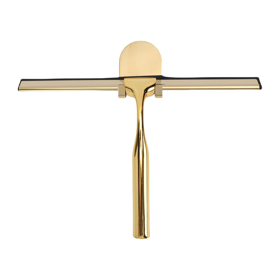 Stainless Steel Squeegee All Purpose Shower Window Squeegee with Hook for Household Easy Cleaning Gold