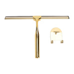 Stainless Steel Squeegee All Purpose Shower Window Squeegee with Hook for Household Easy Cleaning Gold