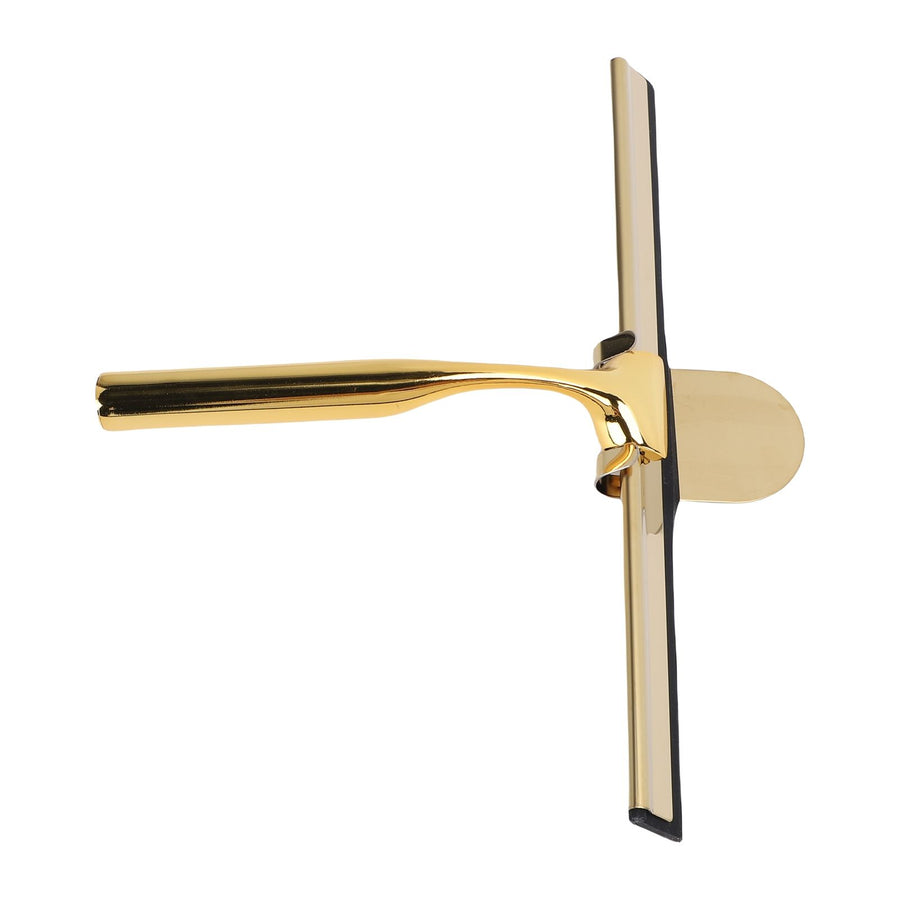 Stainless Steel Squeegee All Purpose Shower Window Squeegee with Hook for Household Easy Cleaning Gold